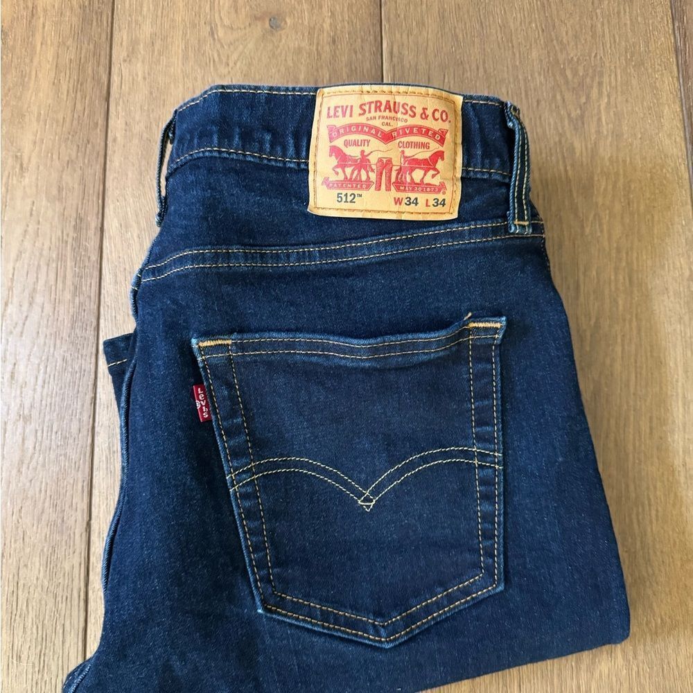 Levi’s 512 Slim Taper Jeans Men’s 34x34 Dark Wash Blue - Picture 4 of 4